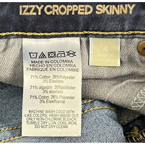MK Michael Kors Izzy Cropped Skinny Jeans Size 4‎ Dark Wash Minimalist Denim - Picture 6 of 6